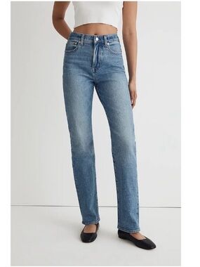 Madewell The '90s Straight Jeans High Rise Medium Wash Denim 25